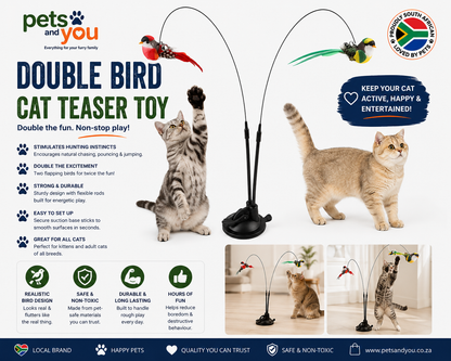 🐦 Double Bird Interactive Cat Teaser Toy