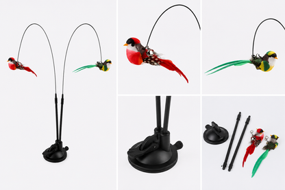 🐦 Double Bird Interactive Cat Teaser Toy