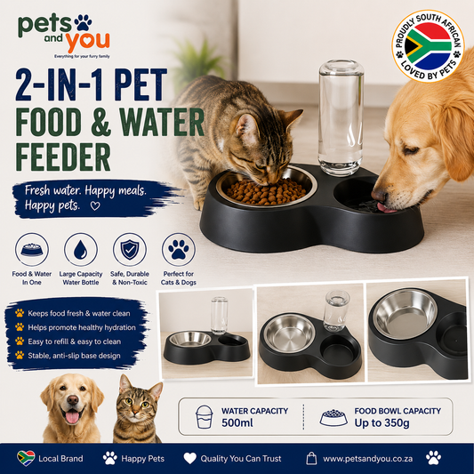 🐾 2-in-1 Automatic Pet Food & Water Feeder